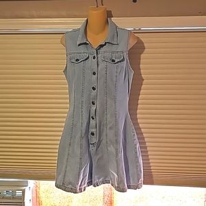 RETRO 90s Denim Shorts Jumpsuit